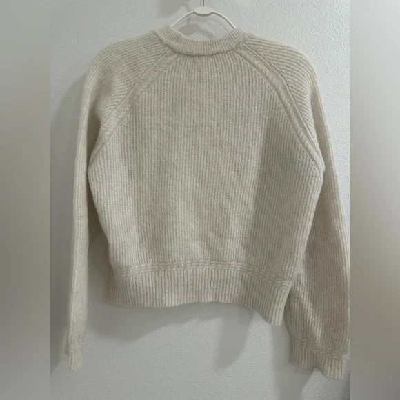 Cream Sezane sweater -pretty details aroundd collar, sleeves and bottom. - Picture 7 of 14